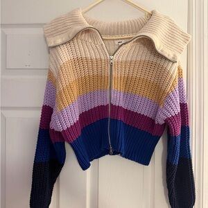 Aerie Multicolor Striped Cardigan